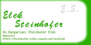 elek steinhofer business card